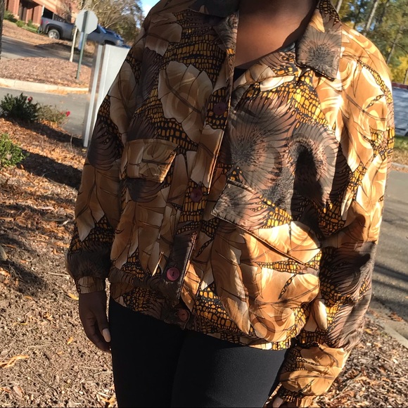 ADAM DOUGLASS Vintage Floral Print Silk Jacket - Picture 7 of 8